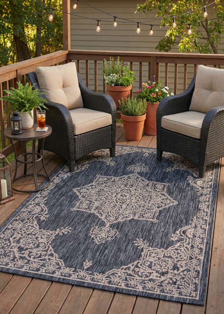 4' x 6' Easy-Clean Traditional Indoor / Outdoor Rug