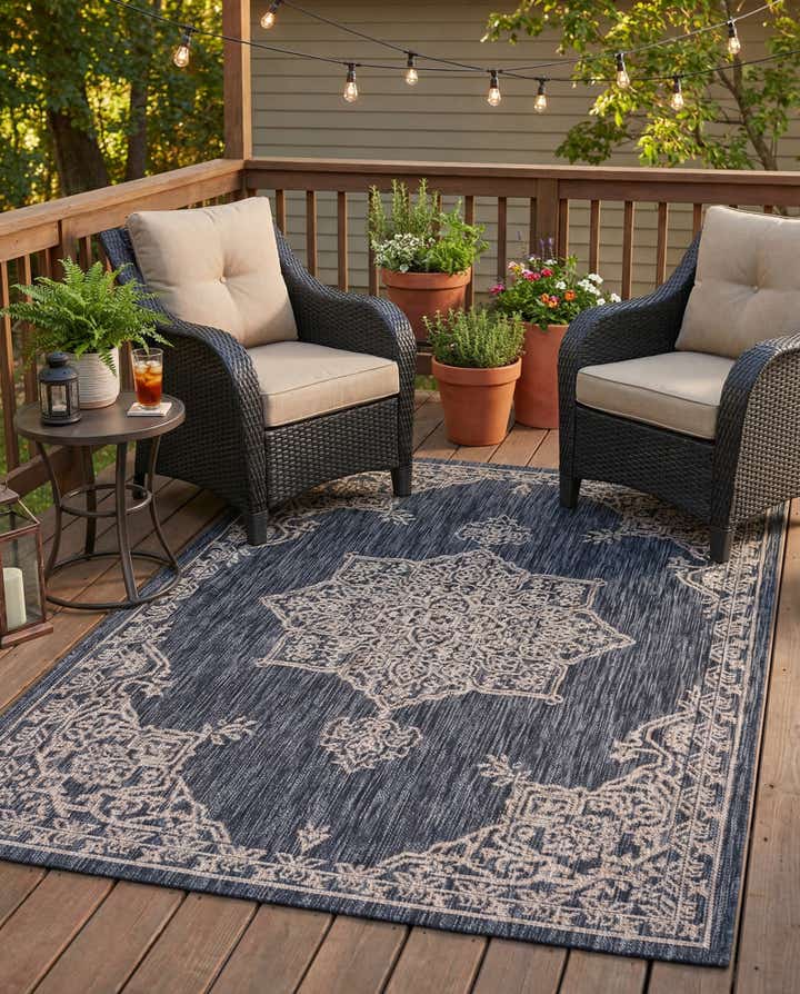 4' x 6' Easy-Clean Traditional Indoor / Outdoor Rug