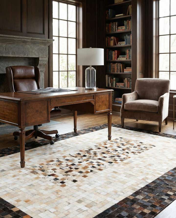5' x 8' Cowhide Leather Rug