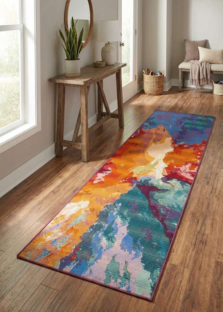 2' 7 x 10' Easy-Clean Modern Indoor / Outdoor Runner Rug