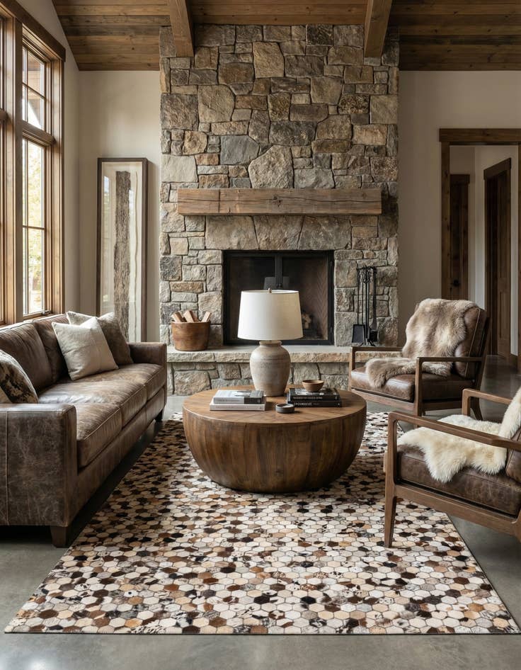 Detail image of  5' 1 x 8' 2 Cowhide Rug