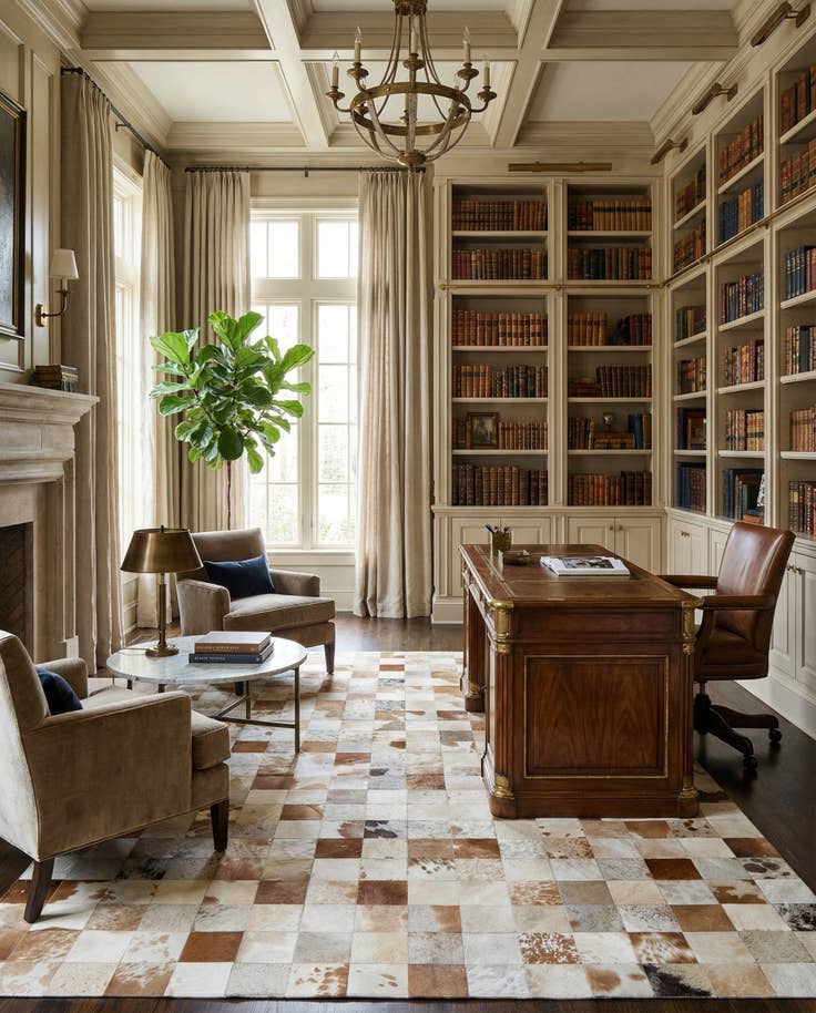 Detail image of 8' 1 x 9' 11 Cowhide - Patchwork Rug