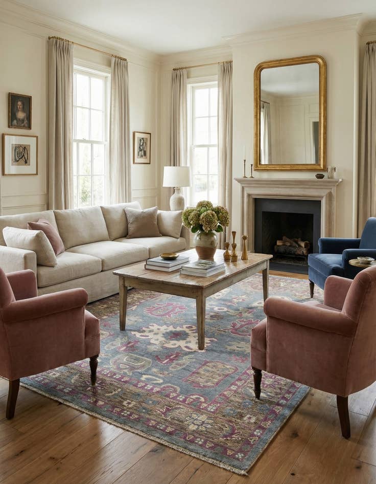 Detail image of 9' 4 x 12' 3 Hand Knotted Oushak Wool Rug