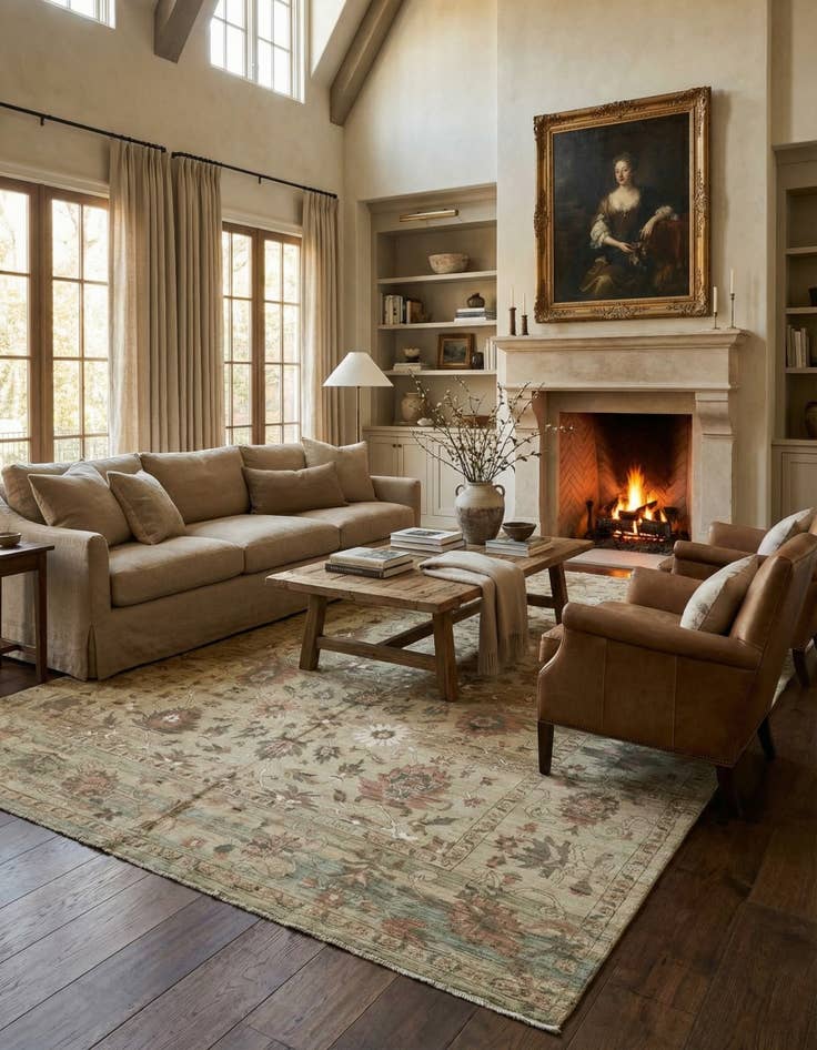 Detail image of 13' x 19' 4  Hand Knotted Oushak Rug