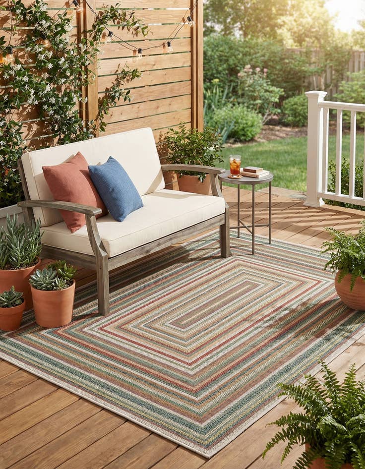 Detail image of  5' 3 x 7' 7  Washable Baja Indoor / Outdoor Rug