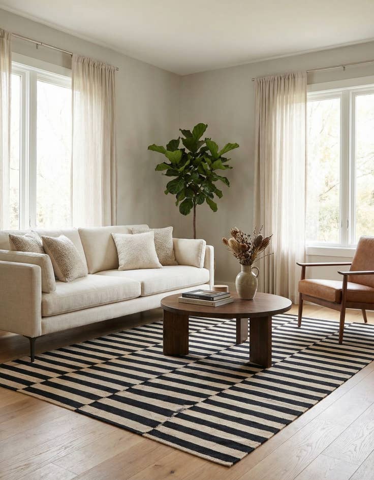 Detail image of 5' x 6' 4  Hand Woven Kilim Modern Wool Rug