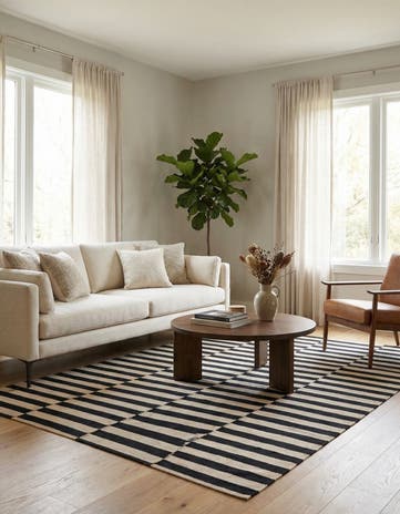 5' x 6' 4 Hand Woven Kilim Modern Wool Rug