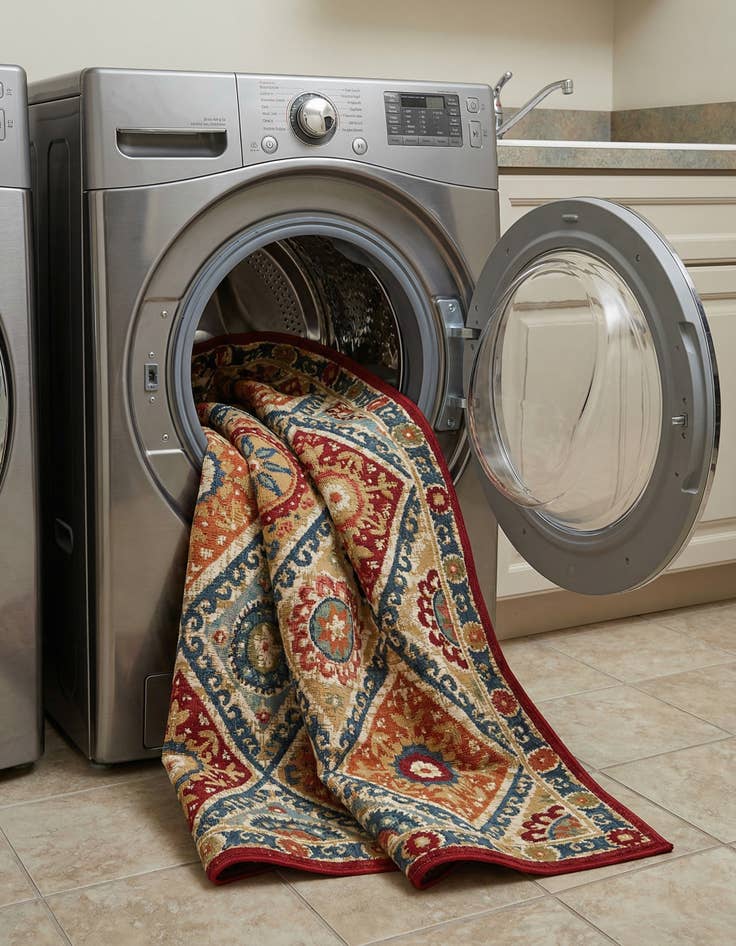 Detail image of  5' 3 x 8'  Washable Modern Indoor / Outdoor Rug