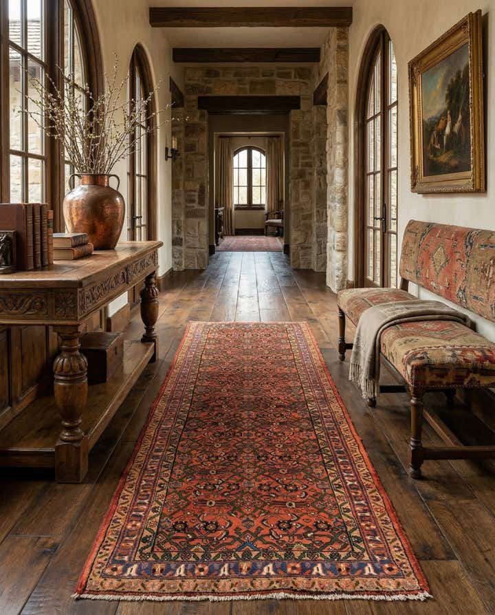 3' 6 x 9' 5 Hamedan Wool Runner Rug