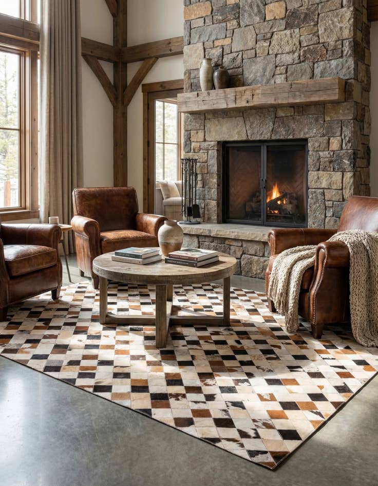 Detail image of  5' 5 x 7' 6 Cowhide Rug