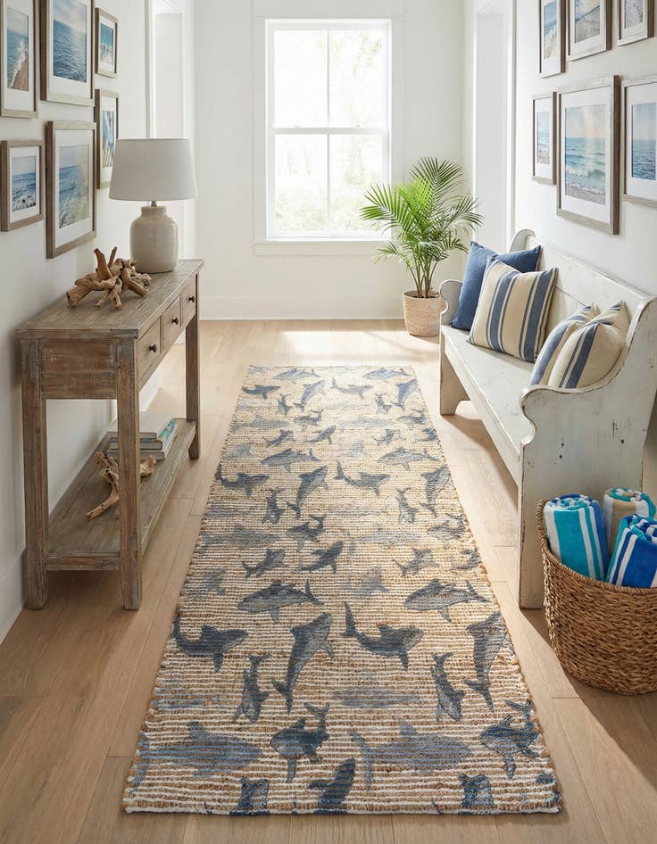 Detail image of 2' x 6' 1  Hand Woven Chenille Jute Runner Rug