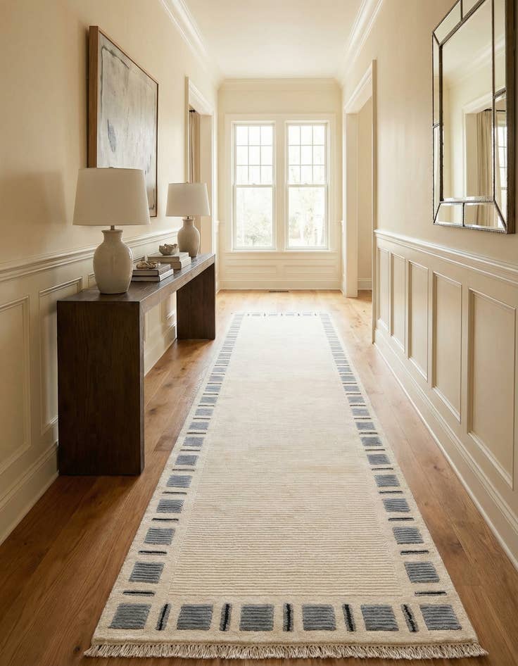 Detail image of  2' 7 x 9' 10  Hand Knotted Darya Wool Runner Rug