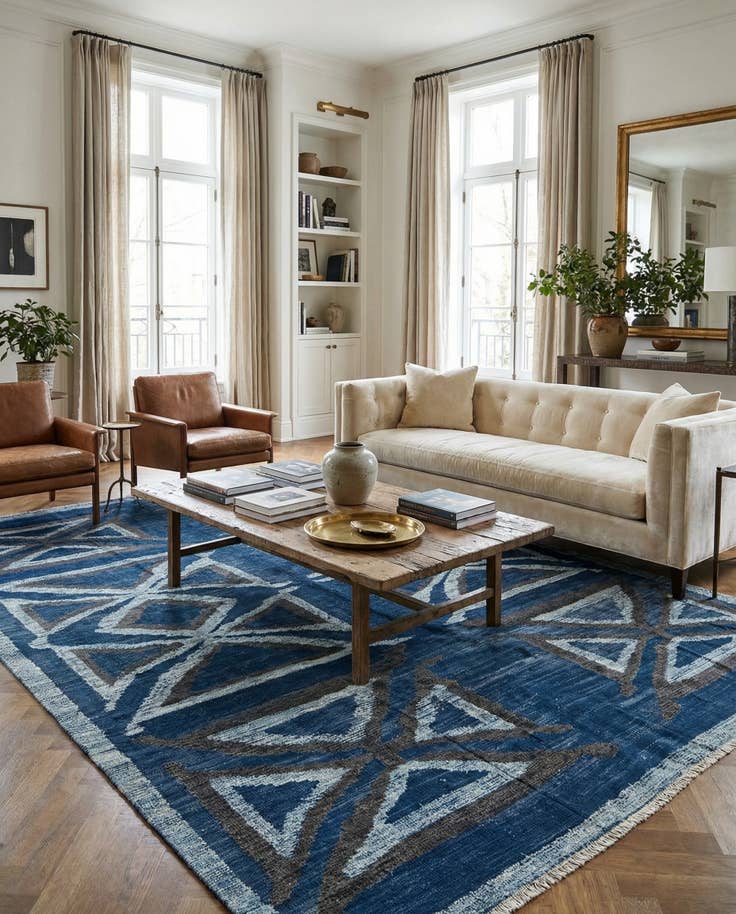 Detail image of 7' 9 x 10' 10 Hand Knotted Darya Wool Rug