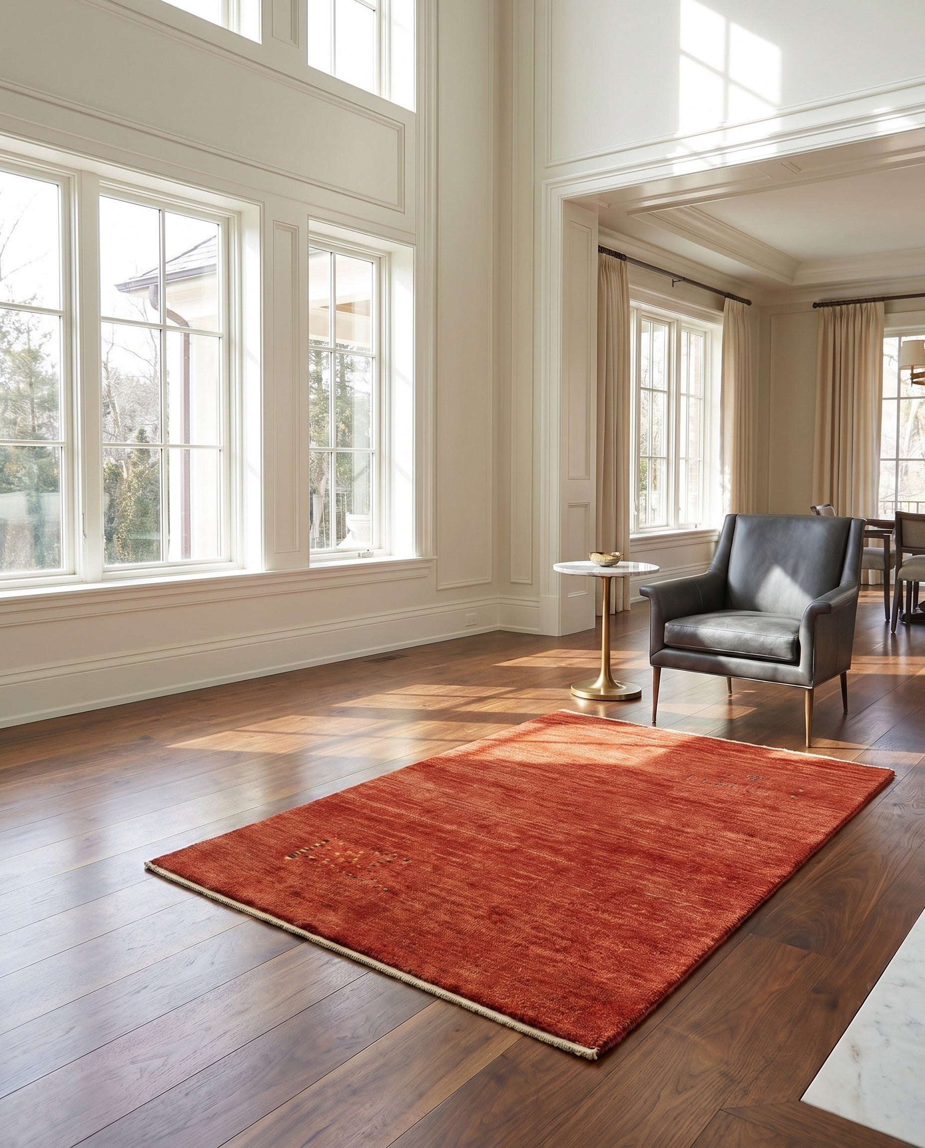 3' 11 x 5' 7 Hand Knotted Gabbeh Persian Wool Rug