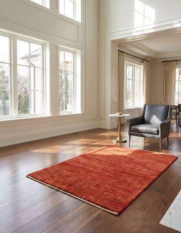3' 11 x 5' 7 Hand Knotted Gabbeh Persian Wool Rug