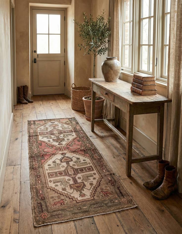 Detail image of 2' 10 x 7' 3  Hand Knotted Ultra Vintage Persian Wool Runner Rug