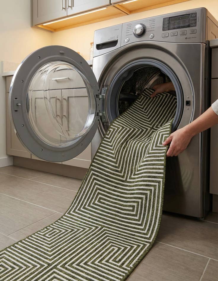 Detail image of 2' x 8'  Washable Modern Indoor / Outdoor Runner Rug