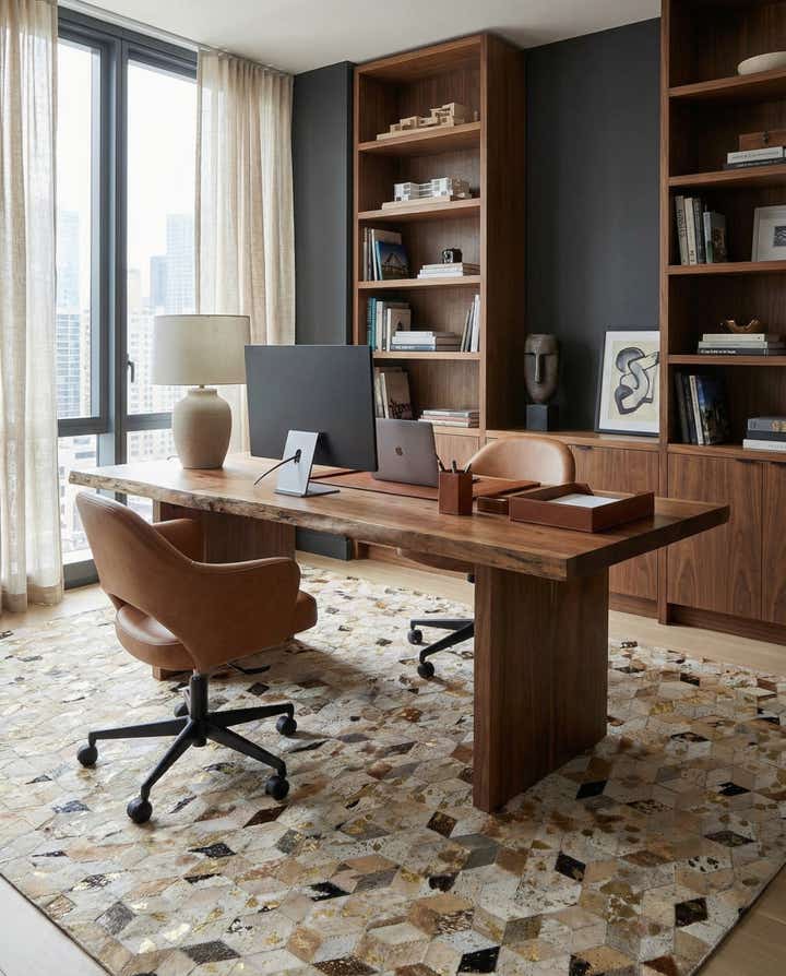 5' x 8' 1 Cowhide - Patchwork Rug
