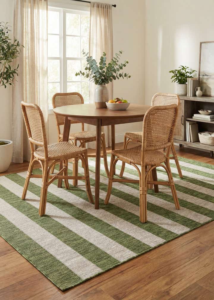 6' x 9' Easy-Clean Striped Indoor / Outdoor Rug