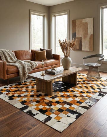 5' x 8' Cowhide Stocks Rug