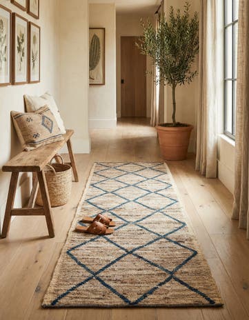 3' x 10' 9 Hand Knotted Moroccan Wool Runner Rug