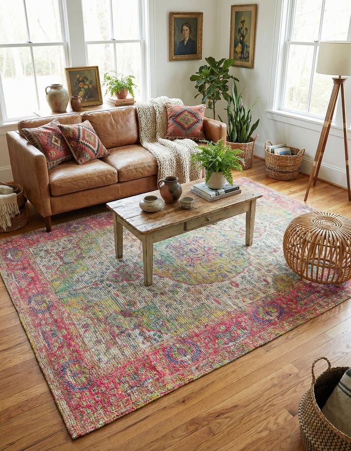 6' 1 x 9' Hand Woven Chenille Jute Rug