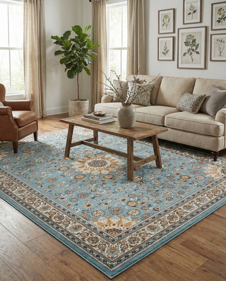 Detail image of 9' x 12' Easy-Clean Traditional Indoor / Outdoor Rug