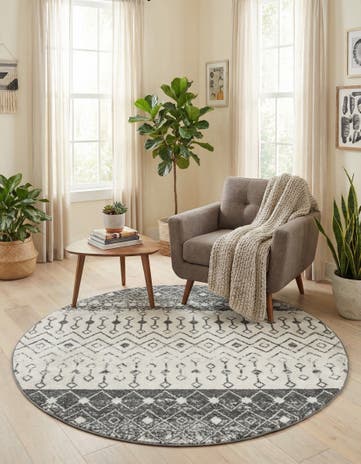 6' x 6' Moroccan Trellis Round Rug