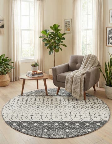 6' x 6' Moroccan Trellis Round Rug