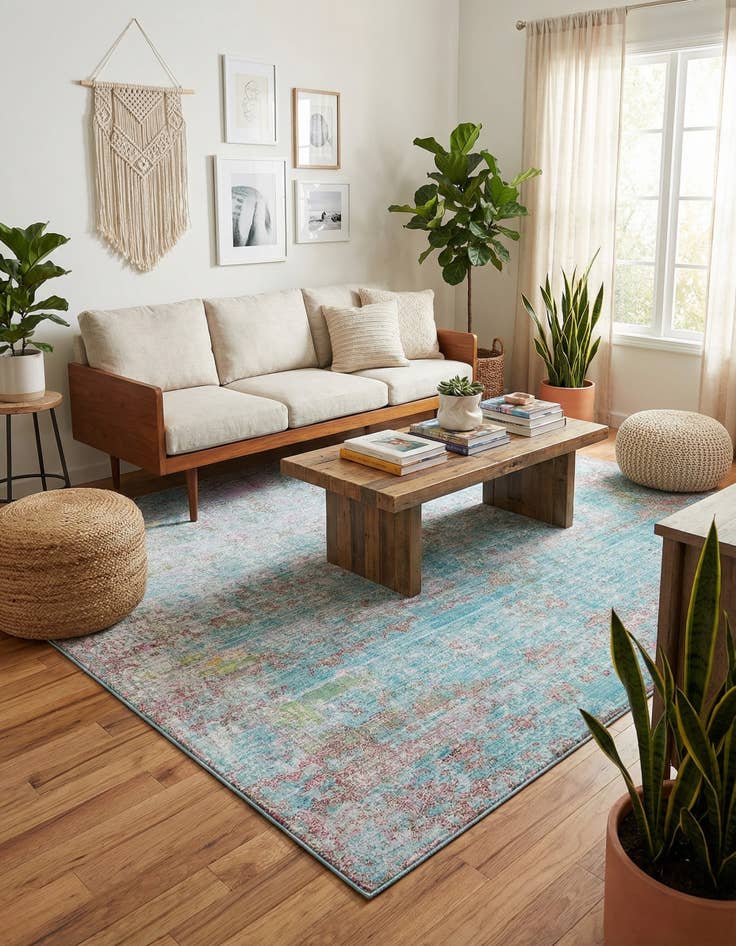 Detail image of 8' x 8' Aqua Square Rug