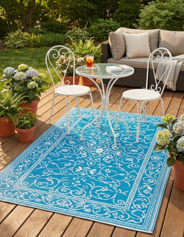 4' x 6' Easy-Clean Traditional Indoor / Outdoor Rug