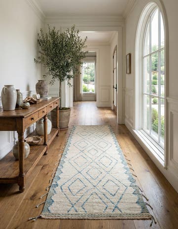 3' 7 x 13' Hand Knotted Moroccan Wool Runner Rug