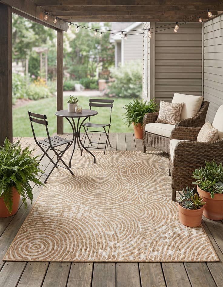 Detail image of  4' x 6'  Washable Modern Indoor / Outdoor Rug