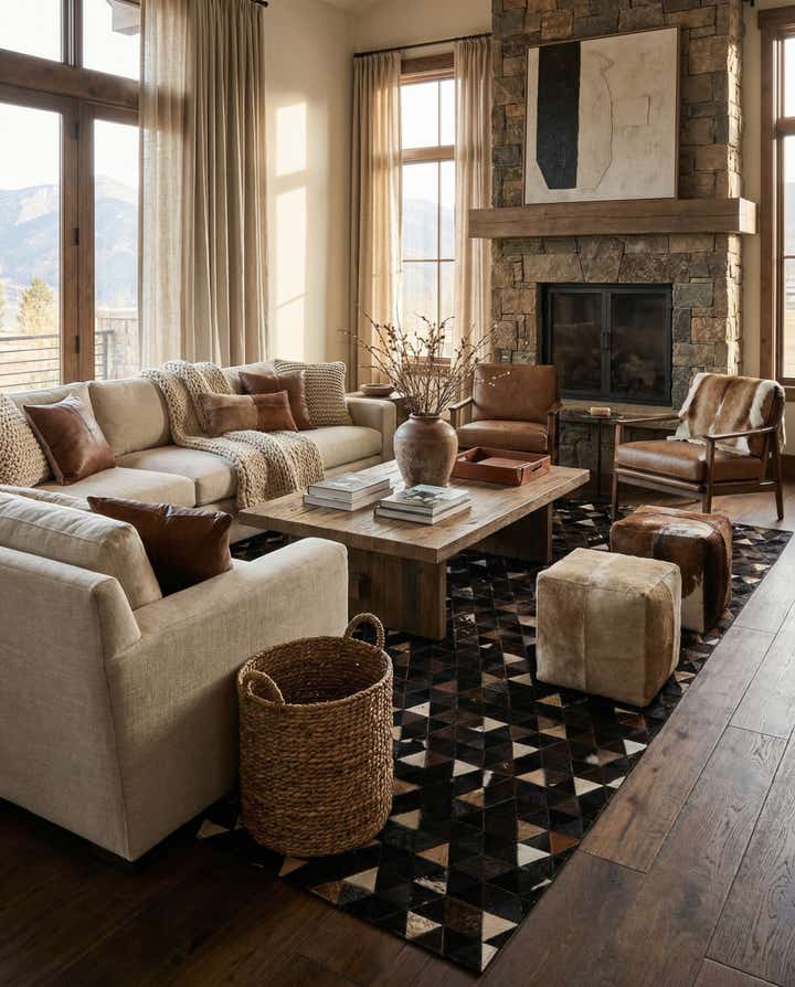 7' 11 x 9' 8 Cowhide - Patchwork Rug