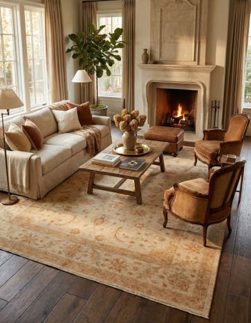 9' 9 x 12' 10 Hand Knotted Peshawar Ziegler Rug