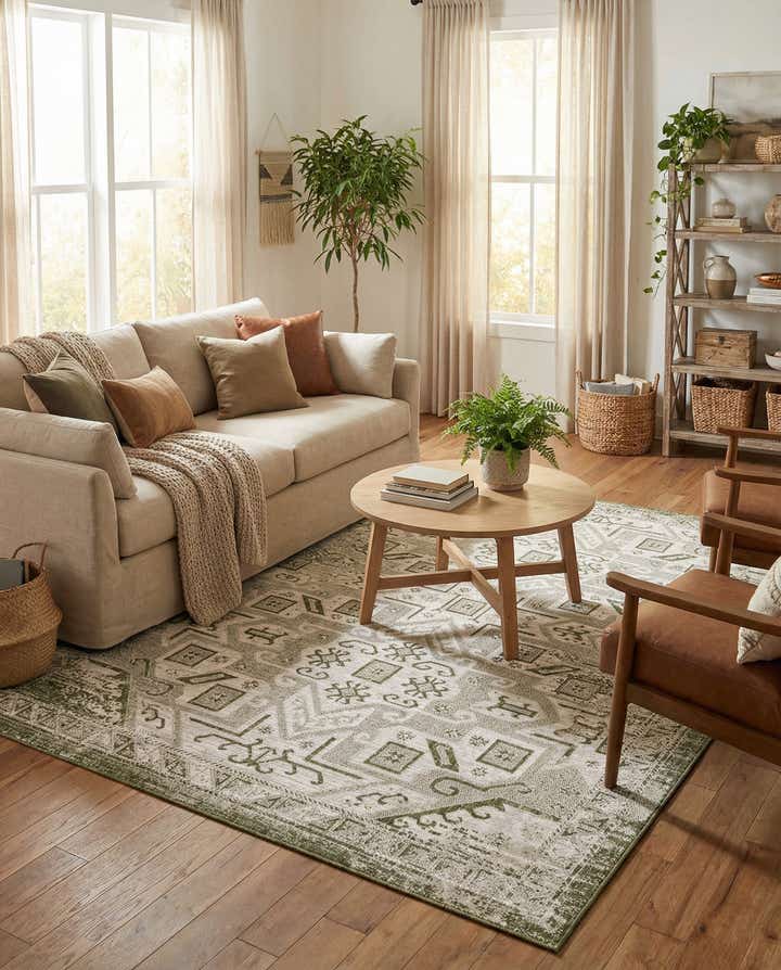 7' x 10' Easy-Clean Aztec Indoor / Outdoor Rug