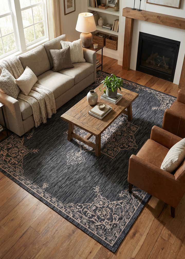 7' x 10' Easy-Clean Traditional Indoor / Outdoor Rug