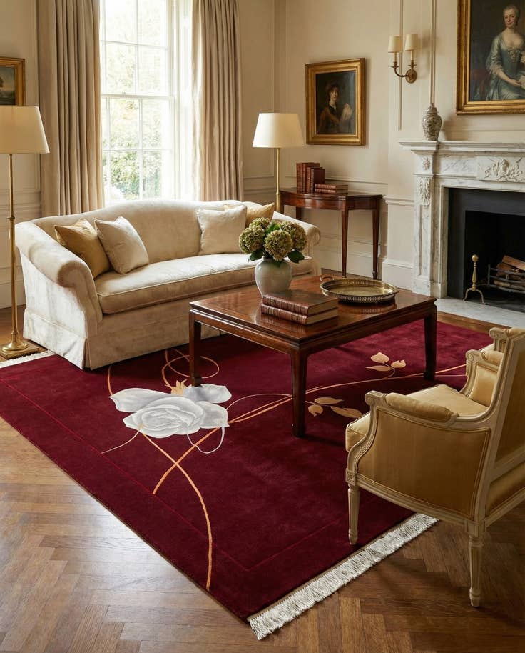 Detail image of 6' 8 x 9' 11 Hand Knotted Darya Wool Rug