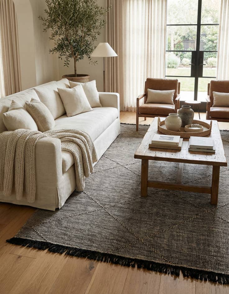 Detail image of 6' 8 x 9' 5 Hand Knotted Moroccan Wool Rug