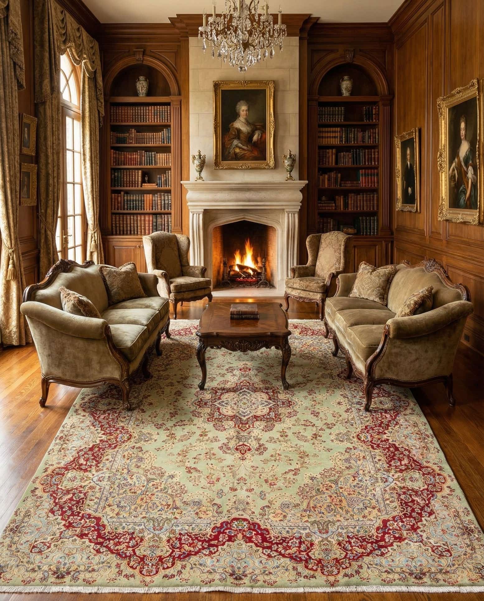 9' 7 x 12' 4 Kerman Wool Rug