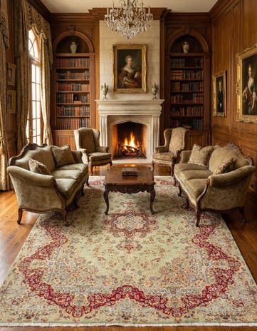 9' 7 x 12' 4 Kerman Wool Rug