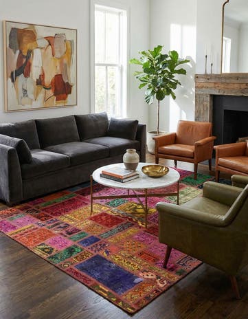 5' 9 x 7' 8 Hand Knotted Ultra Vintage Persian Wool Rug