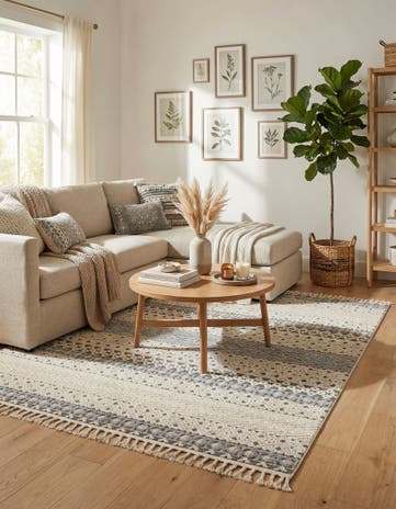 Sandy Beige Arlo Square Rug
