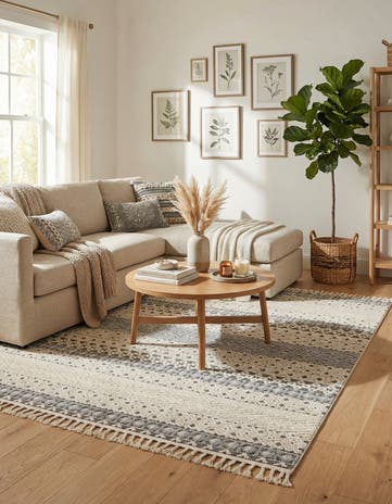 Sandy Beige Arlo Square Rug