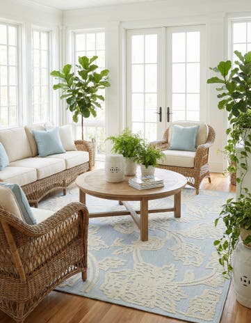 Gray Easy-Clean Aruba Indoor / Outdoor Square Rug