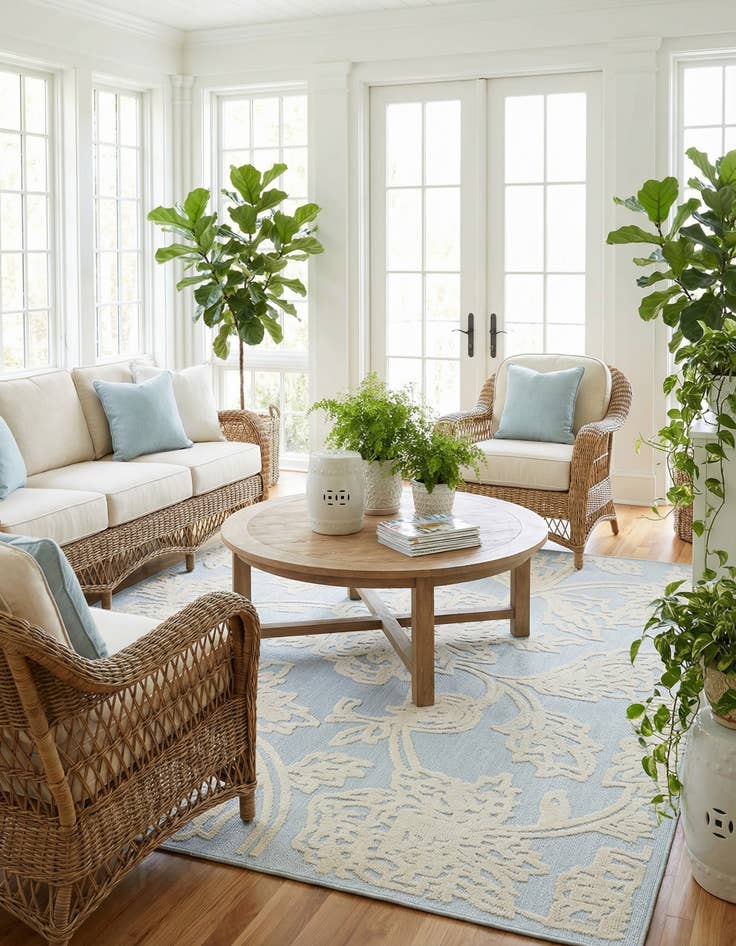 Detail image of 7' 10 x 7' 10  Washable Aruba Indoor / Outdoor Square Rug