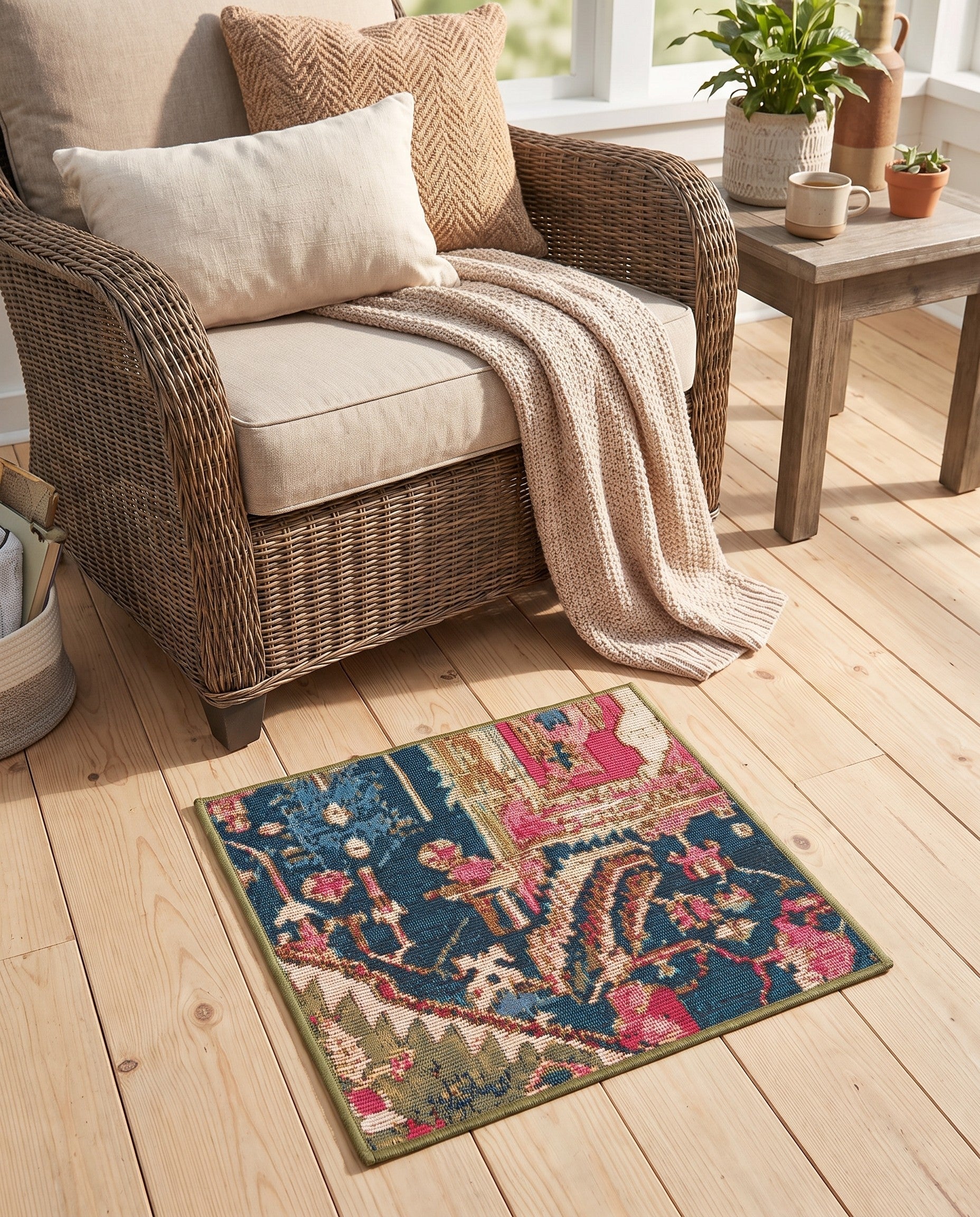 1' 4 x 1' 4 Easy-Clean Traditional Indoor / Outdoor Sample Rug