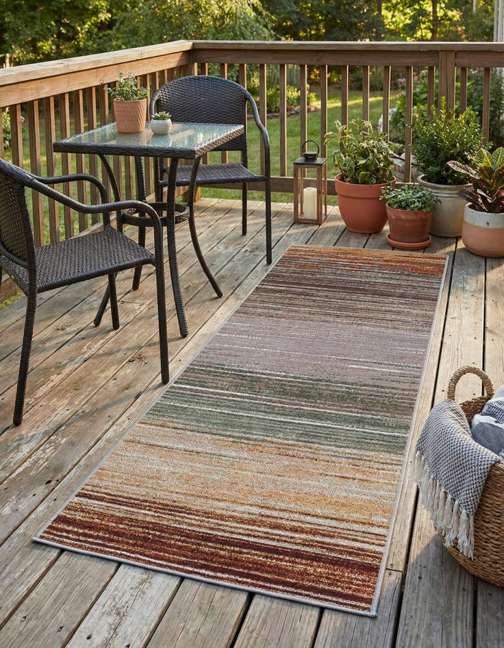 Detail image of 2' x 5'  Washable Modern Indoor / Outdoor Runner Rug