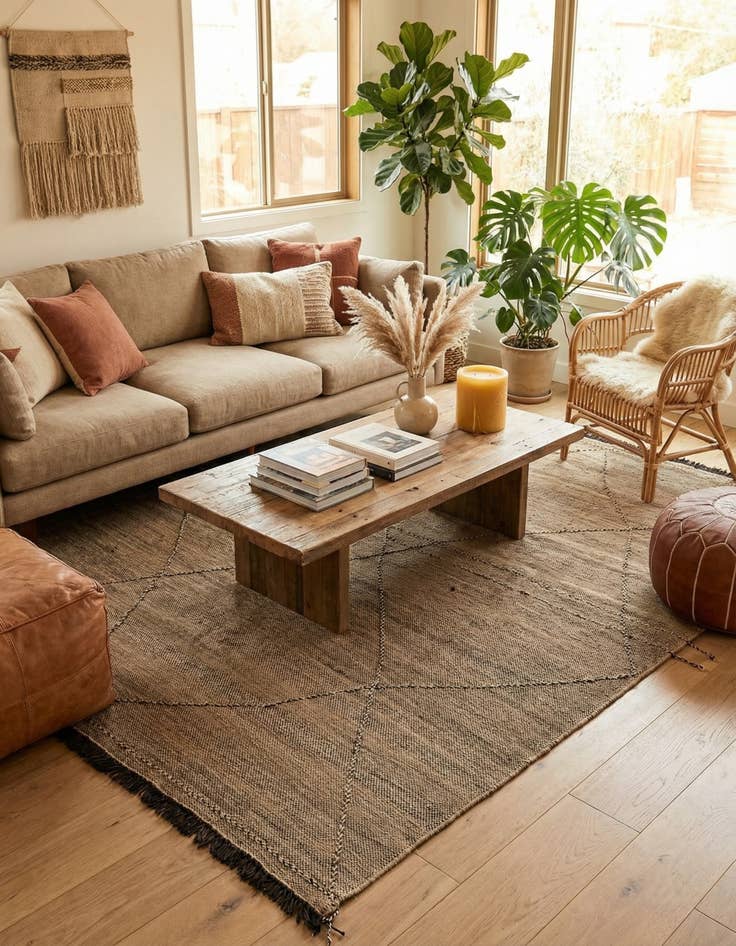 Detail image of 7' x 9' 8  Hand Knotted Moroccan Wool Rug