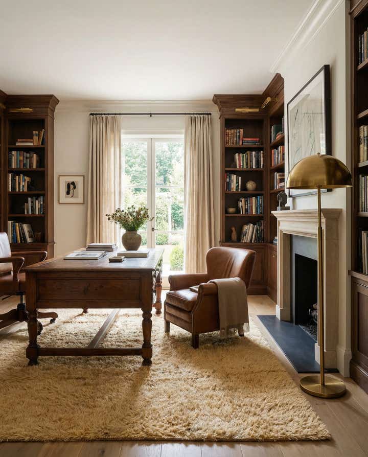 6' 7 x 9' 7 Hand Knotted Solid Shag Wool Rug